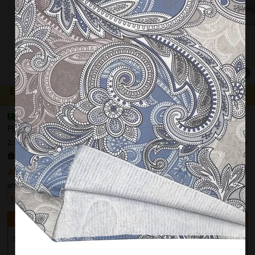 Blue Gray Paisley Statement Sweater Crewneck Allover Print - Picture 8 of 16